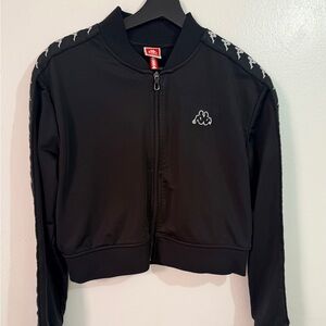 Kappa Women’s 222 Banda Asber Cropped Track Black Jacket Size XL